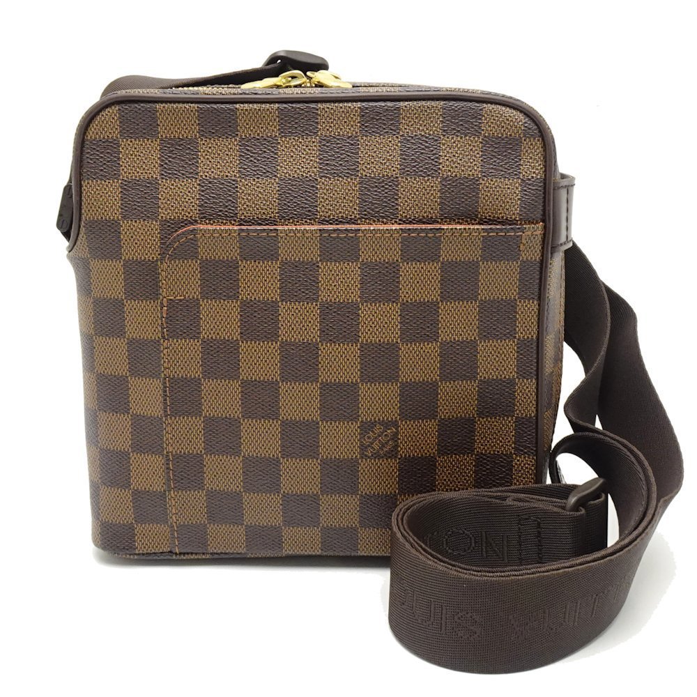 Louis Vuitton Damier Olaf PM Ebene Shoulder Bag Brown - Picture 1 of 8